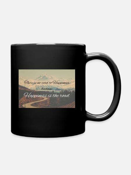 Road to Happiness - Tasse einfarbig - Schwarz