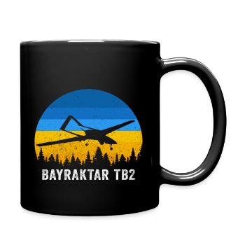 Bayraktar TB2 Turkish Drone Support Ukraine - Full Colour Mug - black - Right