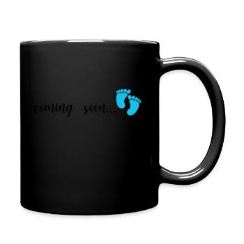 Baby coming soon Schwangerschaft Geburt Junge Boy - Tasse einfarbig - Schwarz - Rechts