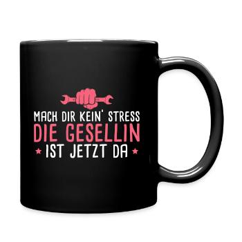 Handwerkerin Kfz Mechatronikerin Gesellin Geschenk - Tasse einfarbig - Schwarz - Rechts