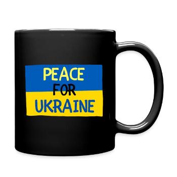 Peace for Ukraine - Tasse einfarbig - Schwarz - Rechts
