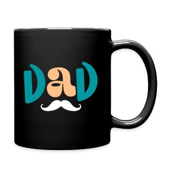 Gift dad father's day t-shirt dad mustache - Full Colour Mug - black - Right