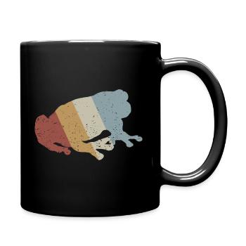 Frosch Retro Style Vintage - Tasse einfarbig - Schwarz - Rechts