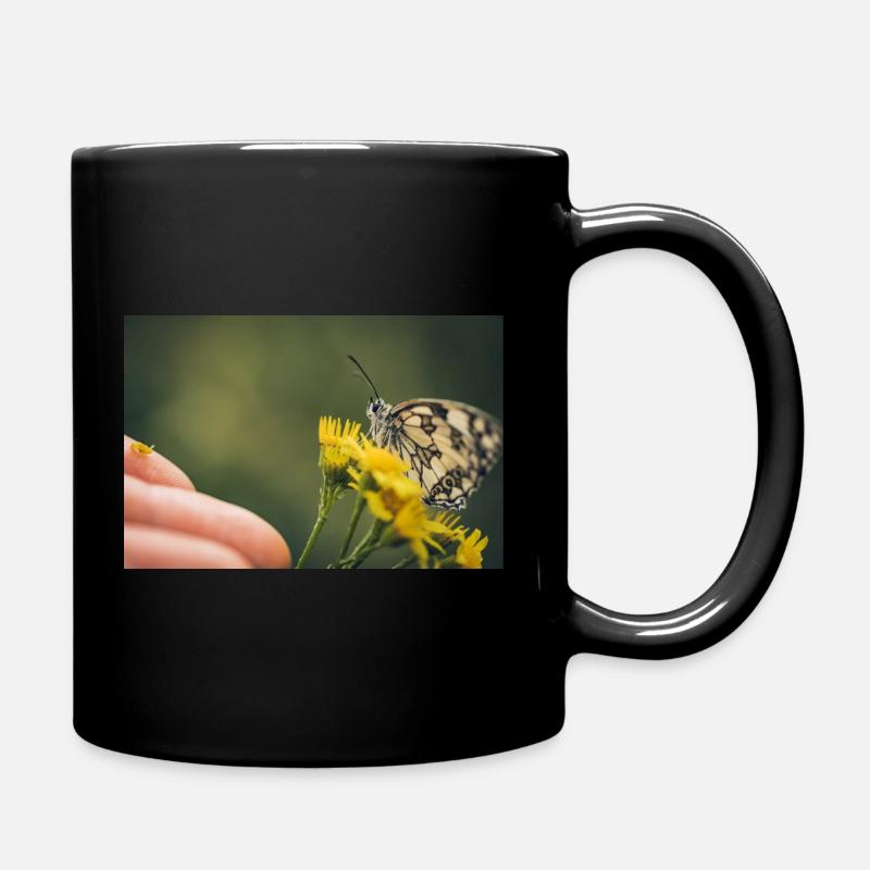 Butterfly from nature - Full Colour Mug - black