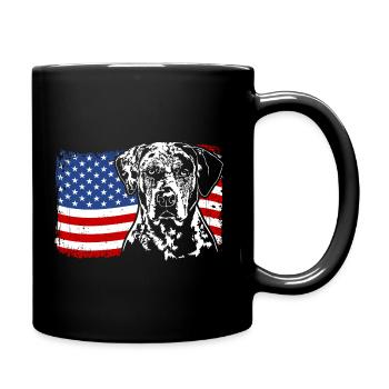 CATAHOULA LEOPARD DOG America Flag Dogs Wilsigns - Full Colour Mug - black - Right