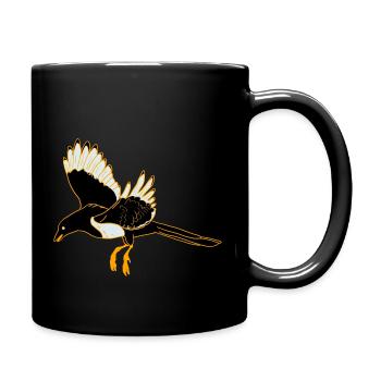 Schwarze Elster - Tasse einfarbig - Schwarz - Rechts