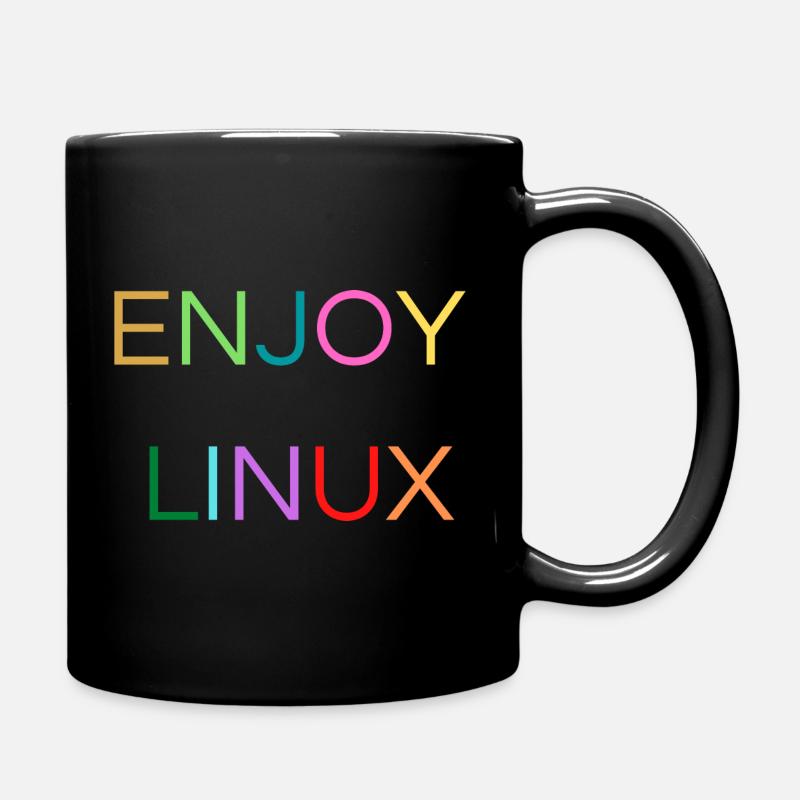 ENJOY LINUX - Tasse einfarbig - Schwarz