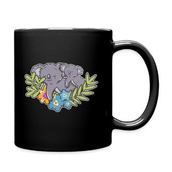 Cute Sleeping Koala - Tasse einfarbig - Schwarz - Rechts