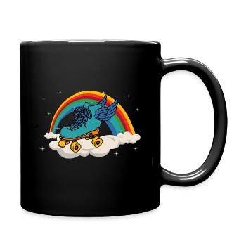 Retro Roller Skates - Tasse einfarbig - Schwarz - Rechts