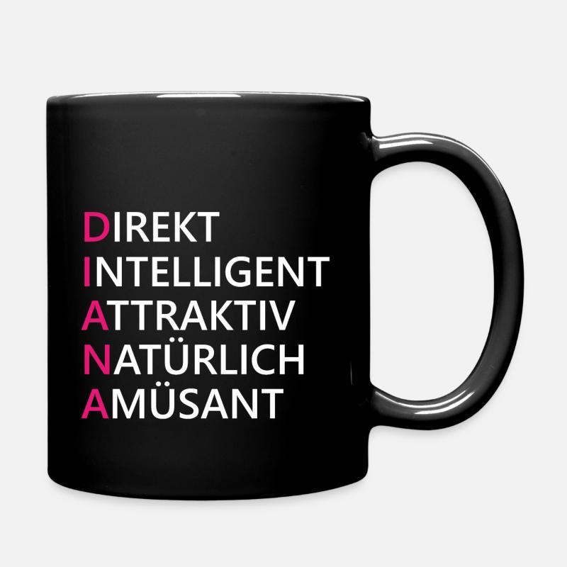 Diana Name Geschenk - Tasse einfarbig - Schwarz