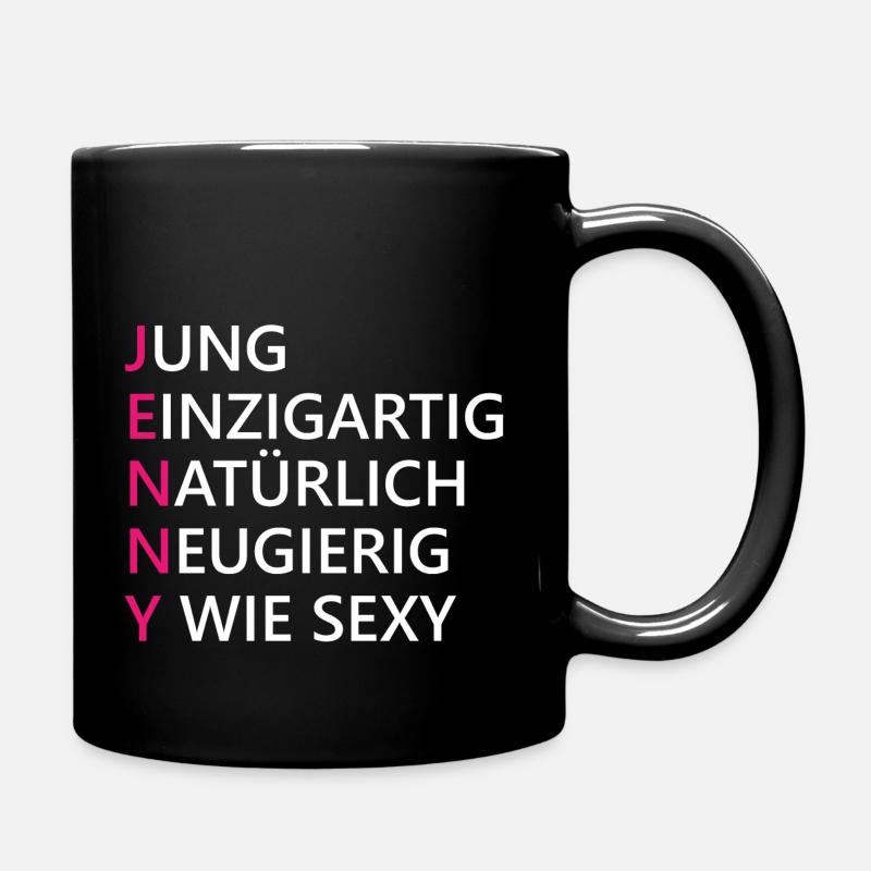 Jenny Name Gschenke - Tasse einfarbig - Schwarz