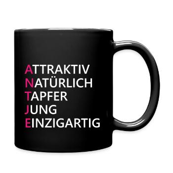 Antje Name Geschenk - Tasse einfarbig - Schwarz - Rechts