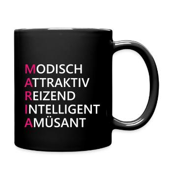 Maria Name Geschenk - Tasse einfarbig - Schwarz - Rechts