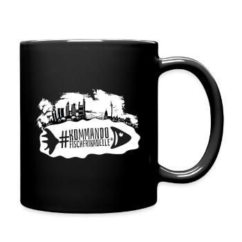 #kommandofischfrikadelle goes Frankfurt (Main) - Tasse einfarbig - Schwarz - Rechts