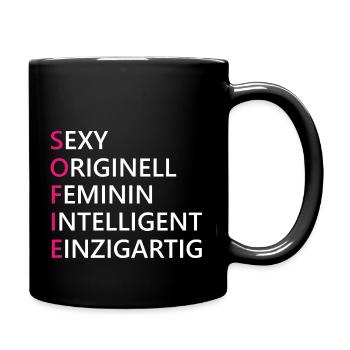 Sofie Name Geschenk - Tasse einfarbig - Schwarz - Rechts