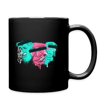 Trois visages – Personnages JPN « irusu » - Mug uni - noir - Droite
