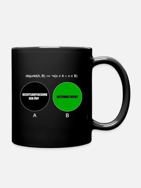 Mathematik, österreichische Politik, Volkspartei - Tasse einfarbig - Schwarz