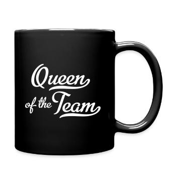 Queen of the Team - Tasse einfarbig - Schwarz - Rechts