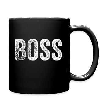 lustiger Chef - Tasse einfarbig - Schwarz - Rechts