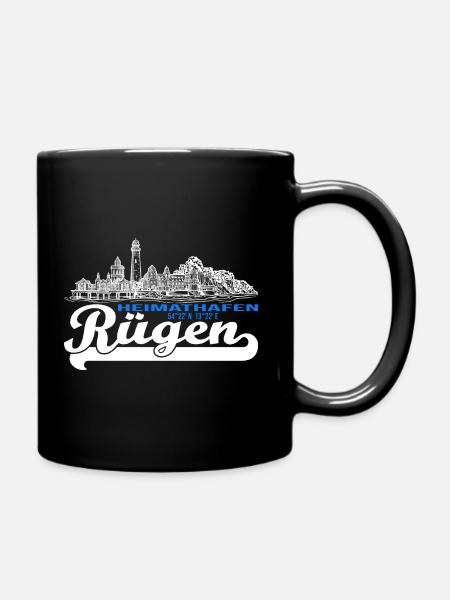 Heimathafen Rügen - Tasse einfarbig - Schwarz
