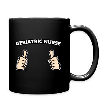 Idée cadeau d’infirmière en gériatrie - Mug uni - noir - Droite