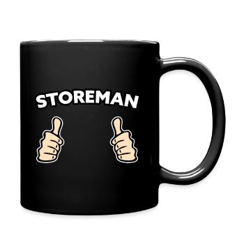 Lagerist Logistiker Geschenkidee - Tasse einfarbig - Schwarz - Rechts