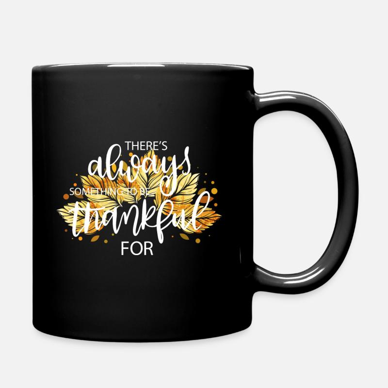 Erntedank Ernte Herbst Laub Dankbar - Tasse einfarbig - Schwarz
