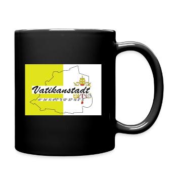 Vatikanstadt - Hauptstadt mit GPS & Flagge - Tasse einfarbig - Schwarz - Rechts