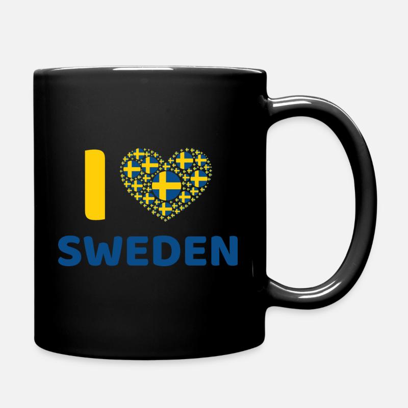 Ich liebe Schweden - Tasse einfarbig - Schwarz