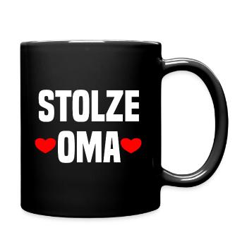 Stolze Oma - Tasse einfarbig - Schwarz - Rechts