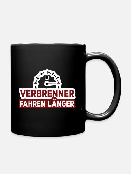 Verbrenner fahren länger! Aufkleber / Shirt - Tasse einfarbig - Schwarz