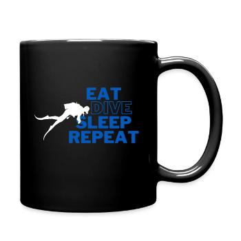 Manger plongée sommeil répéter plongeur t-shirt plongée tauchen - Mug uni - noir - Droite