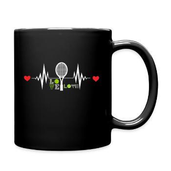 I love Tennis - Full Colour Mug - black - Right