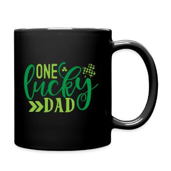 One Lucky Dad - Tasse einfarbig - Schwarz - Rechts