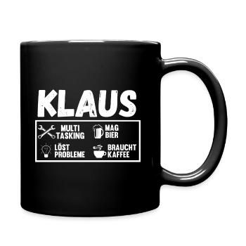 Klaus - Tasse einfarbig - Schwarz - Rechts
