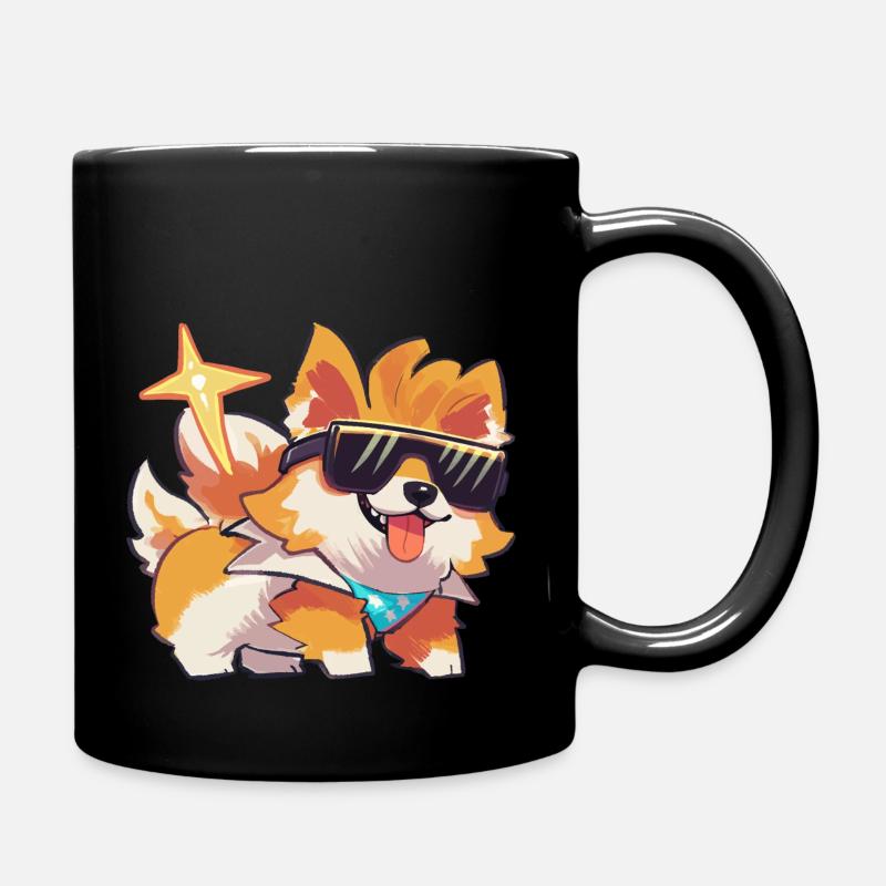 Brillenhund - Tasse einfarbig - Schwarz