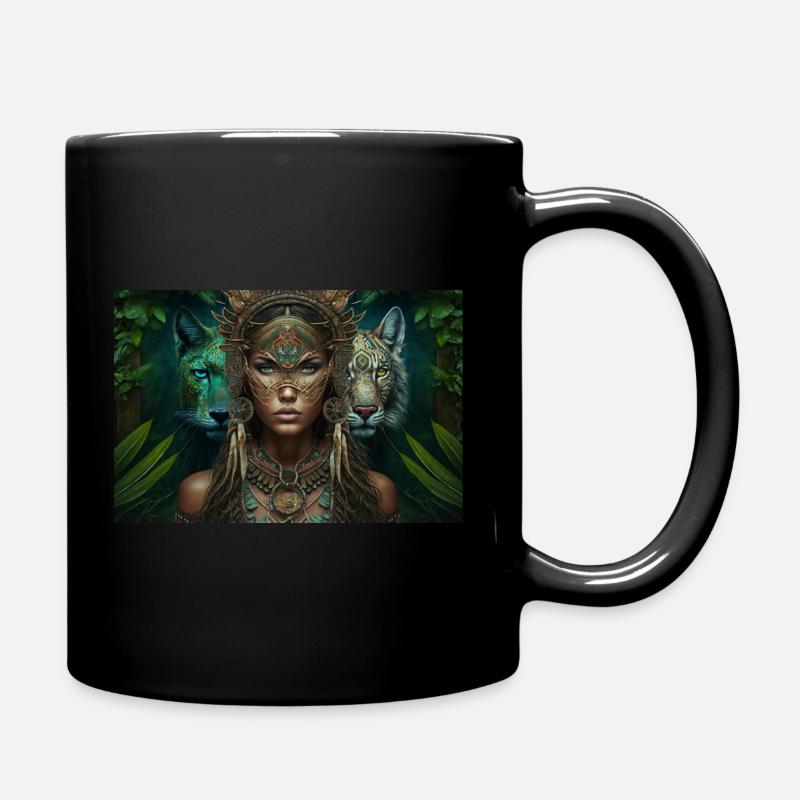 Neo Indianerin Voodoo Panther Geschenk - Tasse einfarbig - Schwarz