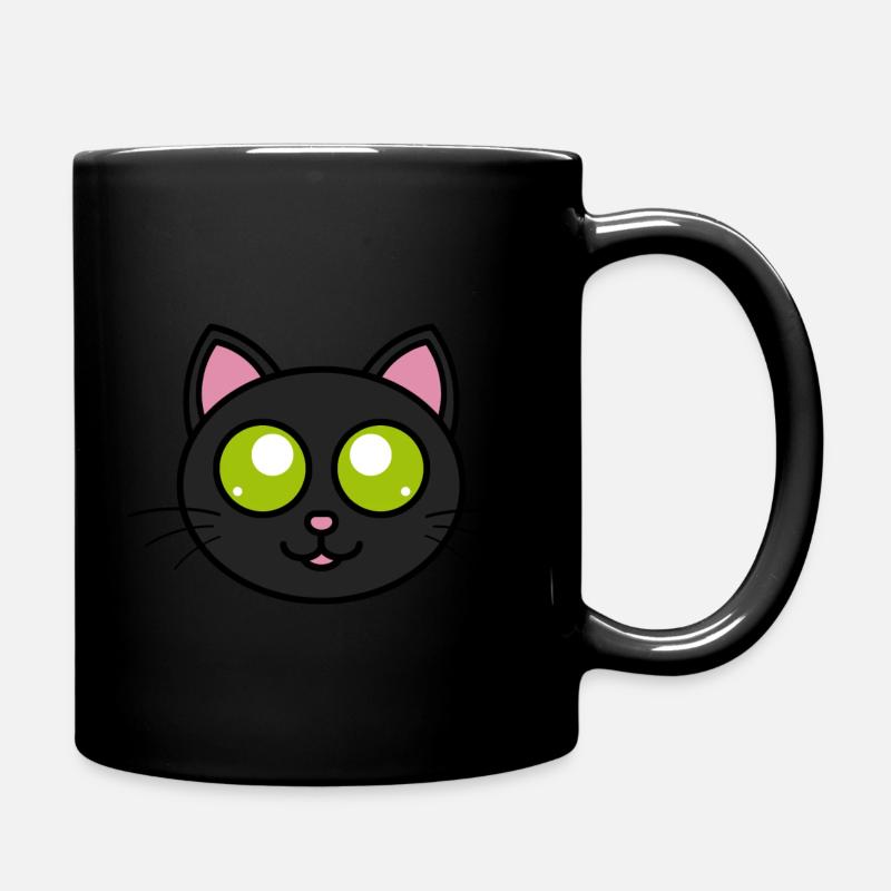 Süße Schwarze Katze - Tasse einfarbig - Schwarz