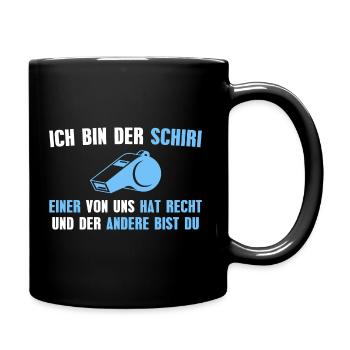 Schiedsrichter Fußball Schiri Geschenk - Tasse einfarbig - Schwarz - Rechts