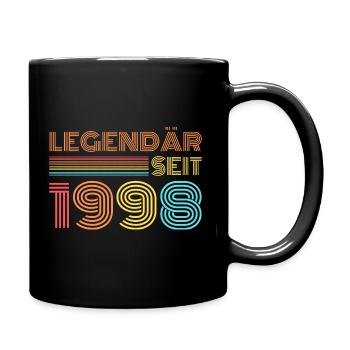LEGENDÄR seit 1998 Geburtstag - Tasse einfarbig - Schwarz - Rechts
