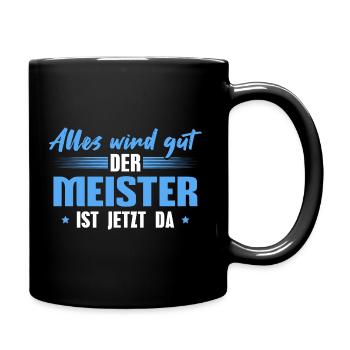 Meisterprüfung bestanden Handwerk Meister - Tasse einfarbig - Schwarz - Rechts