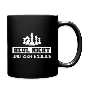 Schach Heul nicht und zieh Schachspieler - Tasse einfarbig - Schwarz - Rechts