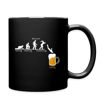 Bier Woche - Lustiges Geschenk für Männer - Tasse einfarbig - Schwarz - Rechts