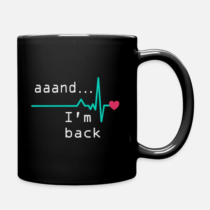 Et je suis de retour, survivant d’une crise cardiaque - Mug uni - noir