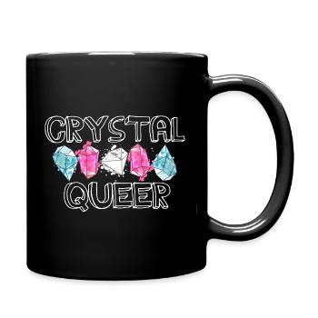 Crystal Queer Trans Pride Rainbow Crystals - Full Colour Mug - black - Right