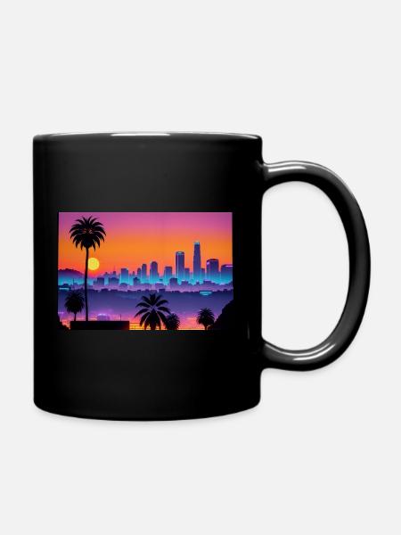 Sunset City - Tasse einfarbig - Schwarz