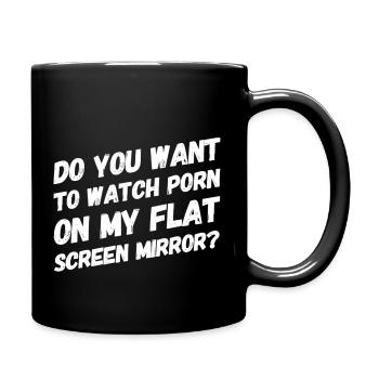 Willst du zuschauen? - Tasse einfarbig - Schwarz - Rechts