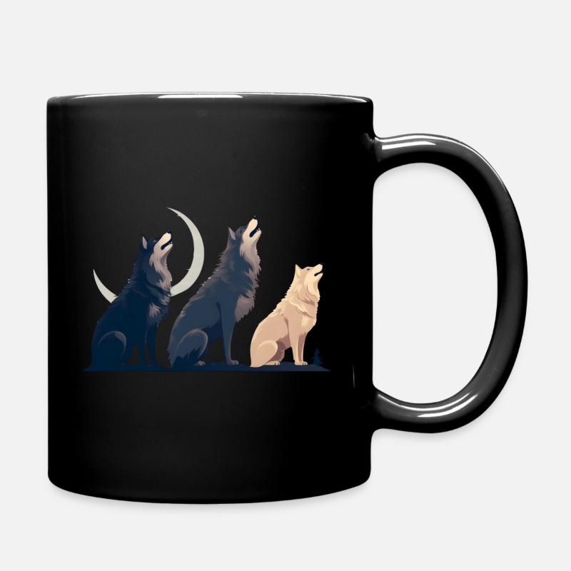 Wolftrio, Wolfliebhaber logo - Tasse einfarbig - Schwarz