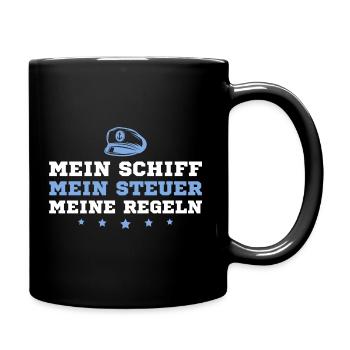 Bootsbesitzer Segler Boot Kapitän - Tasse einfarbig - Schwarz - Rechts