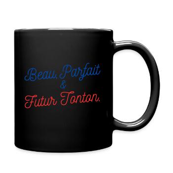 Beau , parfait et futur tonton - Mug uni - noir - Droite